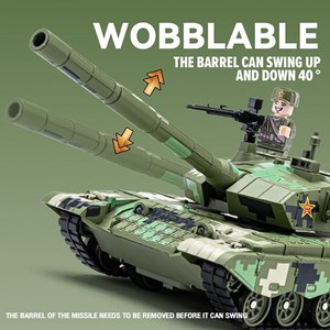 تانک فلزی موزیکال، چراغدار و دودزا مقیاس 1:36 رنگ سبز_اسباب بازی ماشین