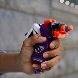 تفنگ اسباب بازی نرف Nerf با تیر اسفنجی مدل ماینکرافت Minecraft رنگ بنفش_اسباب بازی تفنگ