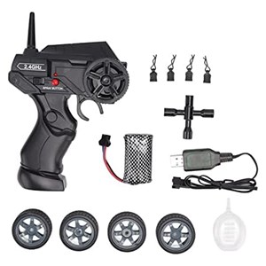 ماشین کنترلی دریفت مقیاس 1:16 دودزا و چراغ دار با چرخ‌ های قابل تعویض کد 1603_اسباب بازی ماشین کنترلی