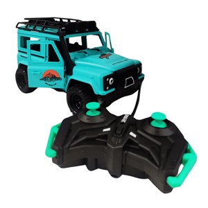 ماشین کنترلی شارژی جیپ آفرود چراغدار Crazy Go رنگ آبی_اسباب بازی ماشین کنترلی