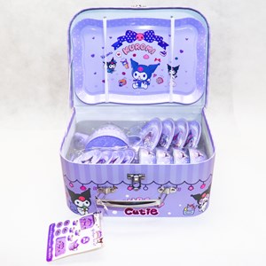 اسباب بازی ست چای خوری و شیرینی خوری فلزی عصرانه 14 تکه طرح کرومی_اسباب بازی لوازم خانگی