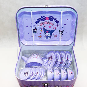 اسباب بازی ست چای خوری و شیرینی خوری فلزی عصرانه 14 تکه طرح کرومی_اسباب بازی لوازم خانگی