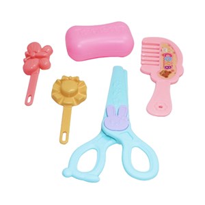 سگ خانگی به همراه قفس و وسایل آرایشی رنگ کرم کد 1059_عروسک رباتیک