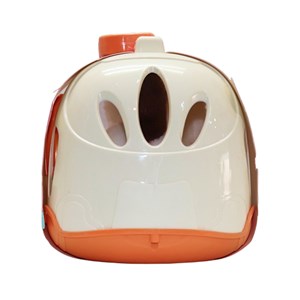 گربه خانگی به همراه قفس و وسایل آرایشی رنگ سفید قهوه ای کد 1062_عروسک رباتیک