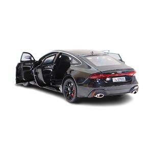 ماشین فلزی آئودی موزیکال با چراغ، کمک‌ فنر و درب‌ های بازشو رنگ مشکی_اسباب بازی ماشین