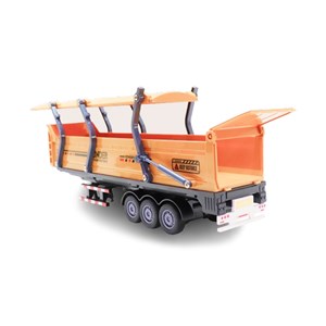 ماشین تریلی فلزی موزیکال با چراغ روشن و کانکس بازشو رنگ نارنجی_اسباب بازی ماشین