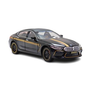 ماشین فلزی BMW موزیکال با چراغ، کمک فنر و درب های بازشو رنگ مشکی_اسباب بازی ماشین