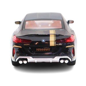 ماشین فلزی BMW موزیکال با چراغ، کمک‌ فنر و درب‌ های بازشو رنگ مشکی_اسباب بازی ماشین