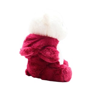 عروسک پولیشی اورجینال خرس کلاه دار سرخابی 26 سانتی_اسباب بازی عروسک دخترانه