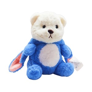 عروسک پولیشی اورجینال خرس کلاه دار آبی 26 سانتی_اسباب بازی عروسک دخترانه