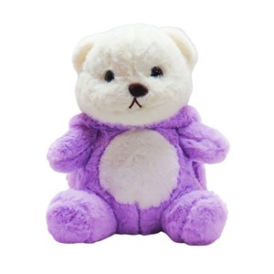 عروسک پولیشی اورجینال خرس کلاه دار بنفش 26 سانتی_اسباب بازی عروسک دخترانه