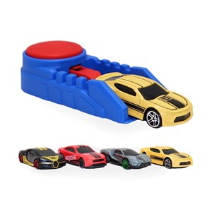 ست ماشین مسابقه ای فلزی با پرتابگر مجموعه 4 عددی مدل 2853_1 Alloy Car Catapult_اسباب بازی ماشین