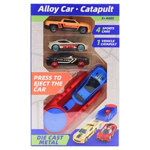 ست ماشین مسابقه‌ ای فلزی با پرتابگر مجموعه 4 عددی مدل 2853_3 Alloy Car Catapult_اسباب بازی ماشین