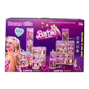 ست خانه عروسکی باربی 6 طبقه  همراه با وسایل و عروسک مدل BB2023_اسباب بازی لوازم خانگی