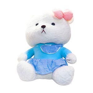 عروسک پولیشی اورجینال خرس پاپیون صورتی 52 سانتی_اسباب بازی عروسک دخترانه