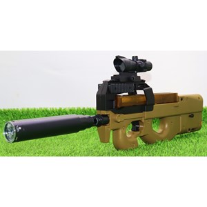 تفنگ اسباب‌ بازی شارژی تیر ژله‌ ای با نور LED و صدای شلیک مدل FNP90 SY509C_اسباب بازی تفنگ