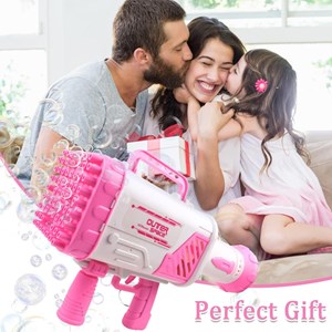 تفنگ اسباب بازی حباب ساز شارژی چراغ دار با 64 سوراخ مدل Rocket Bubble Gun_اسباب بازی تفنگ