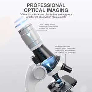 میکروسکوپ آموزشی با بزرگنمایی 100 تا 1200 برابر چراغدار مدل 1012A1_اسباب بازی علمی