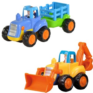 بسته دو عددی ماشین اسباب بازی تراکتور و بیل مکانیکی هولی تویز مدل Hola Toys 326_اسباب بازی ماشین