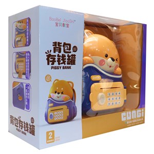 گاوصندوق اثر انگشتی رمز دار باتری خور طرح خرس مدل MINI BANK 33822_اسباب بازی مشاغل