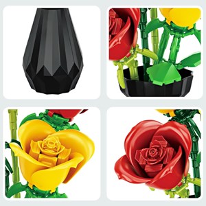 لگو گل رز رنگی و گلدان مدل 3026