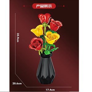 لگو گل رز رنگی و گلدان مدل 3026