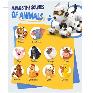 ربات سگ کنترلی رنگ سفید طلایی مدل 3010