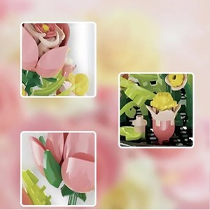 لگو گل رز صورتی همراه با قاب مدل 2330