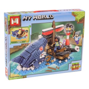 لگو ماینکرافت کوسه و کشتی دزدان دریایی مدل MG1219