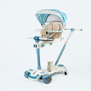 اسکوتر تعادلی کالسکه ای سه چرخ چراغدار و موزیکال مدل ms-113 رنگ آبی