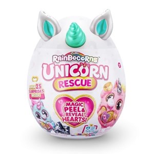 عروسک سورپرایزی رینبوکورنز RainBocoRns سری Unicorn Rescue با شاخ آبی مدل Unicorn Rescue Magic Peel and Reveal Hearts Blue_عروسک سورپرایزی