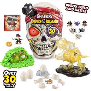 اسباب بازی اسکلت اسمشرز Smashers سری داینو آیلند Dino Island با استخوان مشکی مدل Giant Skull Over 30 Surprises_عروسک سورپرایزی