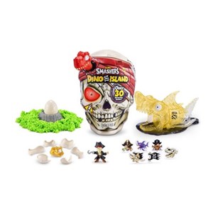 اسباب بازی اسکلت اسمشرز Smashers سری داینو آیلند Dino Island با استخوان قرمز مدل Giant Skull Over 30 Surprises_عروسک سورپرایزی